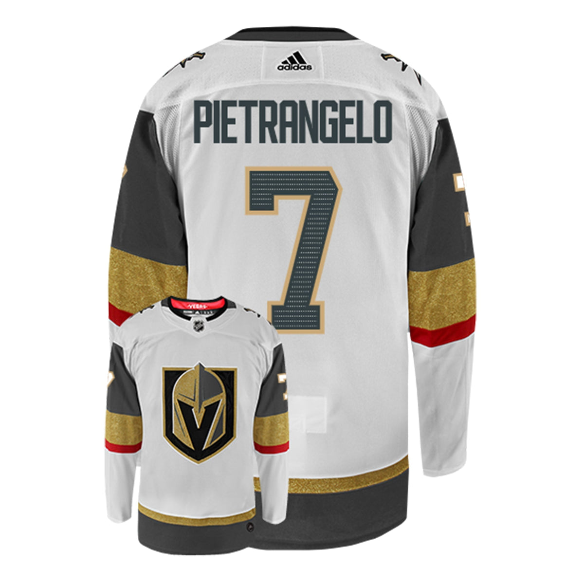 Back view showing number 7 on Alex Pietrangelo Vegas Golden Knights Jersey