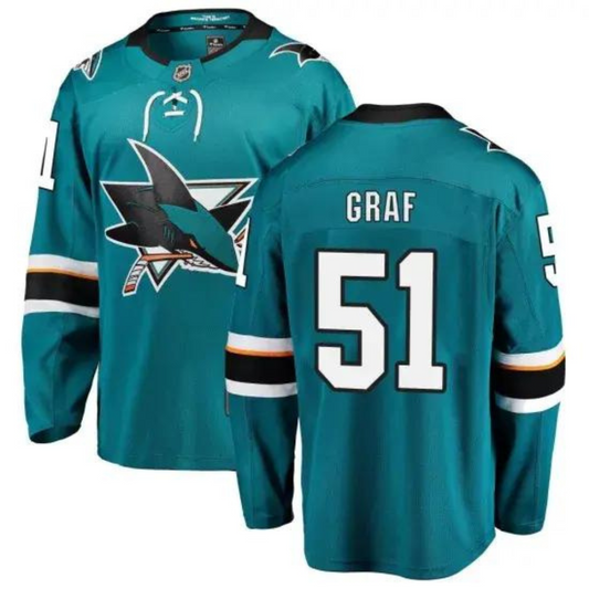 NHL Collin Graf San Jose Sharks 51 Jersey