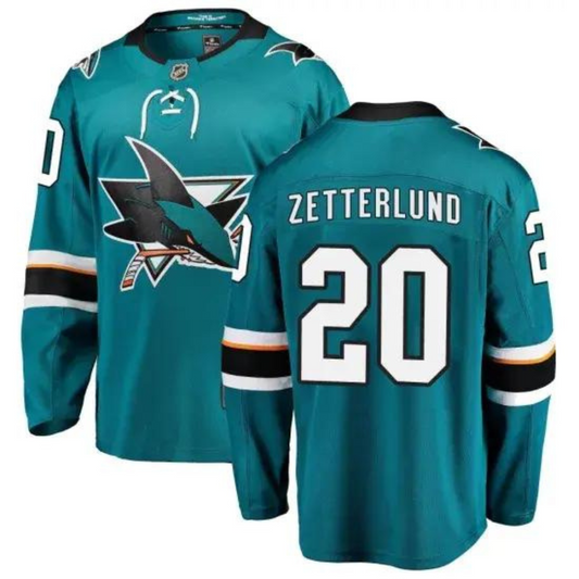 NHL Fabian Zetterlund San Jose Sharks 20 Jersey
