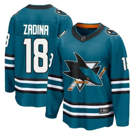 NHL Filip Zadina San Jose Sharks 18 Jersey