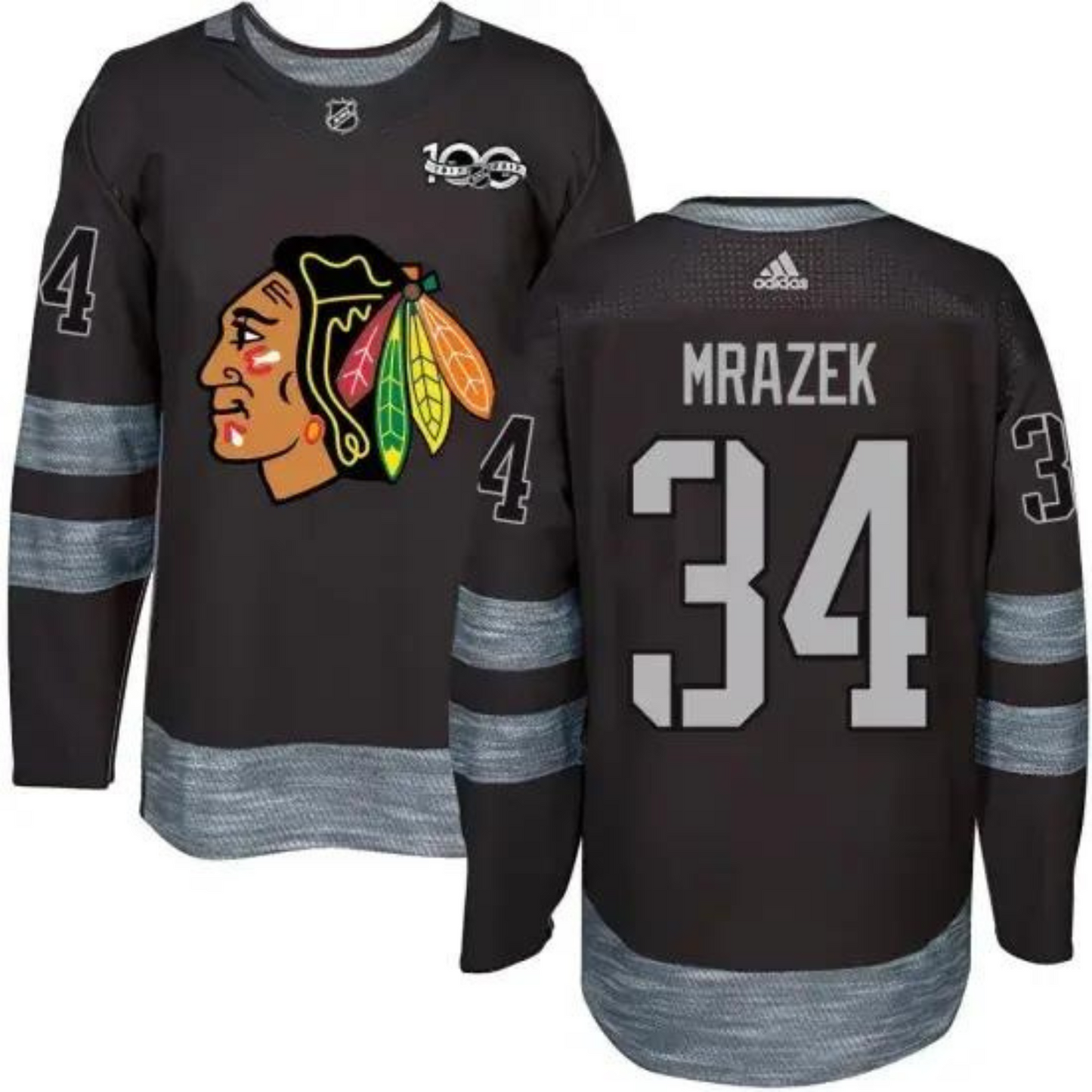 NHL Petr Mrazek Chicago Blackhawks 34 Jersey