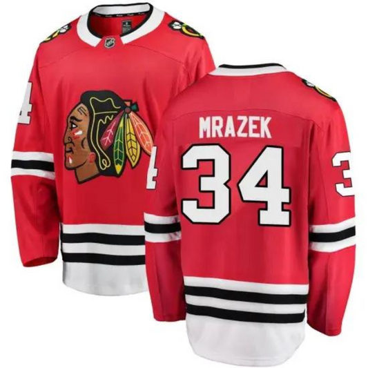 NHL Petr Mrazek Chicago Blackhawks 34 Jersey