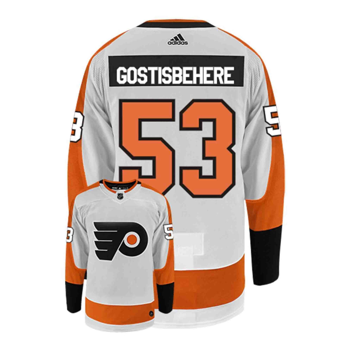 Back view of Shayne Gostisbehere Philadelphia Flyers 53 Jersey