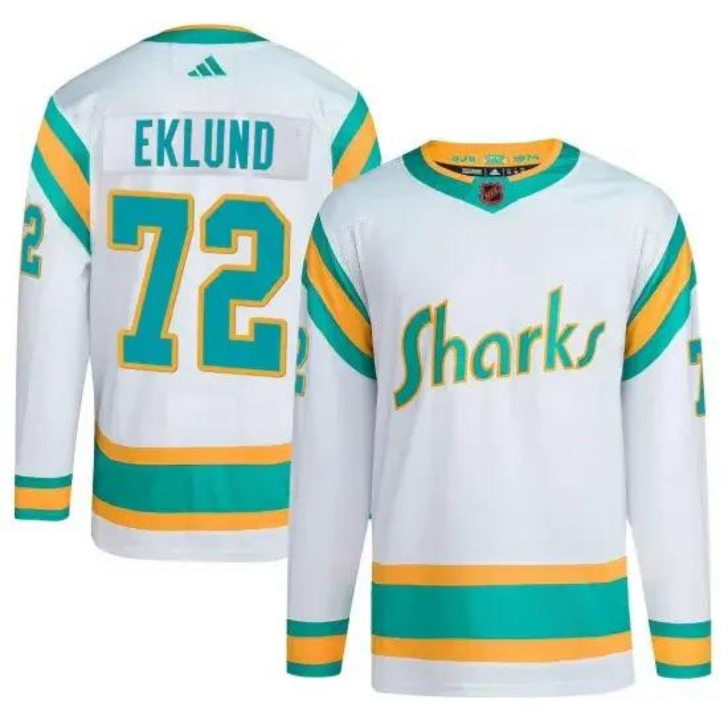 NHL William Eklund San Jose Sharks 72 Jersey
