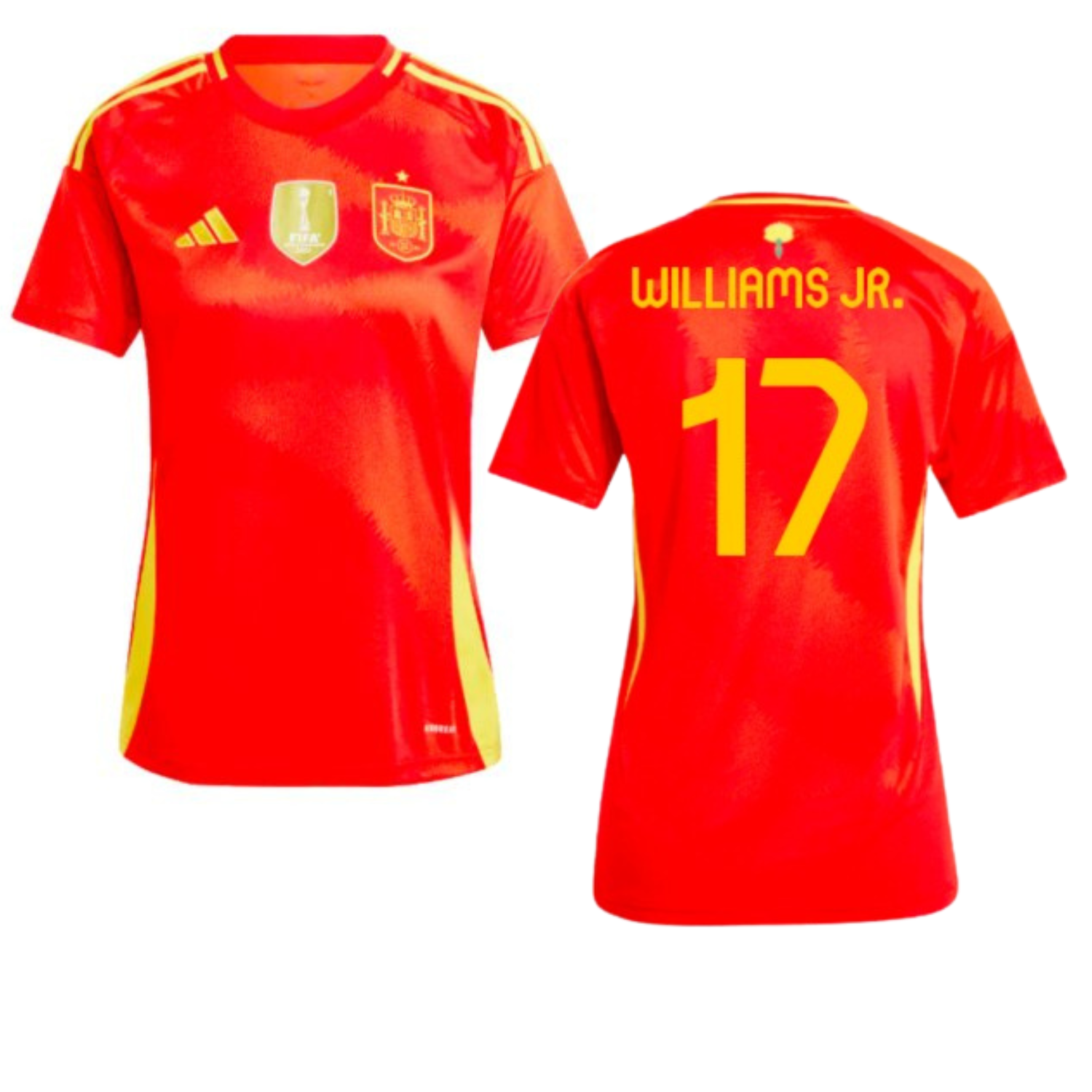 Front view of Nico Williams Jr Spain 17 Soccer Jersey