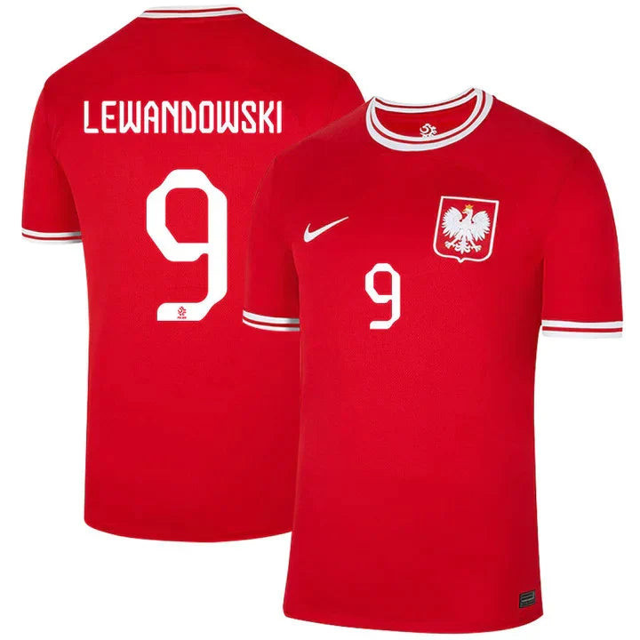 Back view showing number 9 on Robert Lewandowski Poland jersey