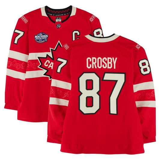 Sidney Crosby Canada Game 4 Nations Face-Off #87 Red hockey jersey
