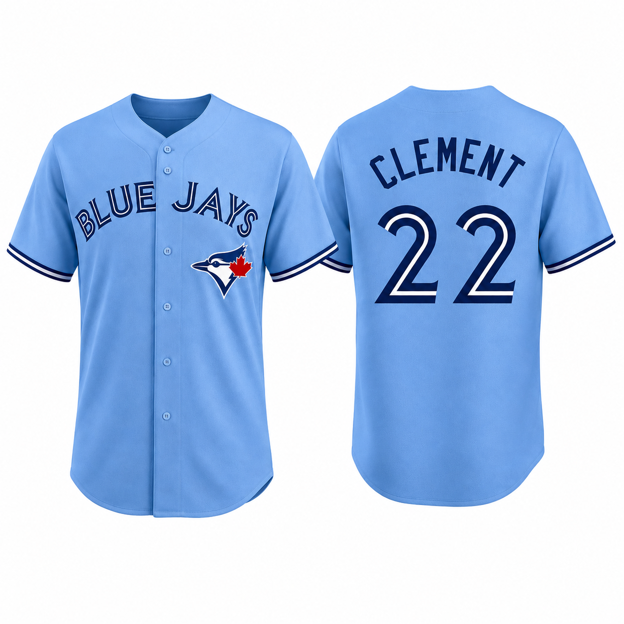 Roberto Clemente #22 Toronto Blue Jays Light Blue Baseball Jersey