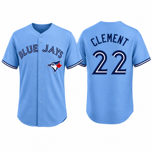 Roberto Clemente #22 Toronto Blue Jays Light Blue Baseball Jersey