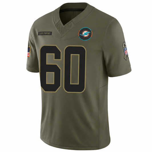 Andrew Meyer Men's Limited Olive Miami Dolphins #60 Jersey