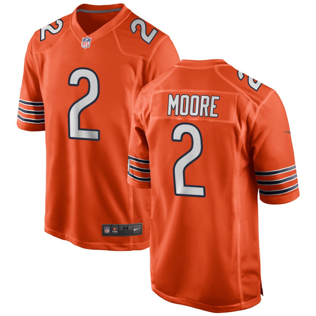 DJ Moore #2 Chicago Bears Football Jersey - Orange