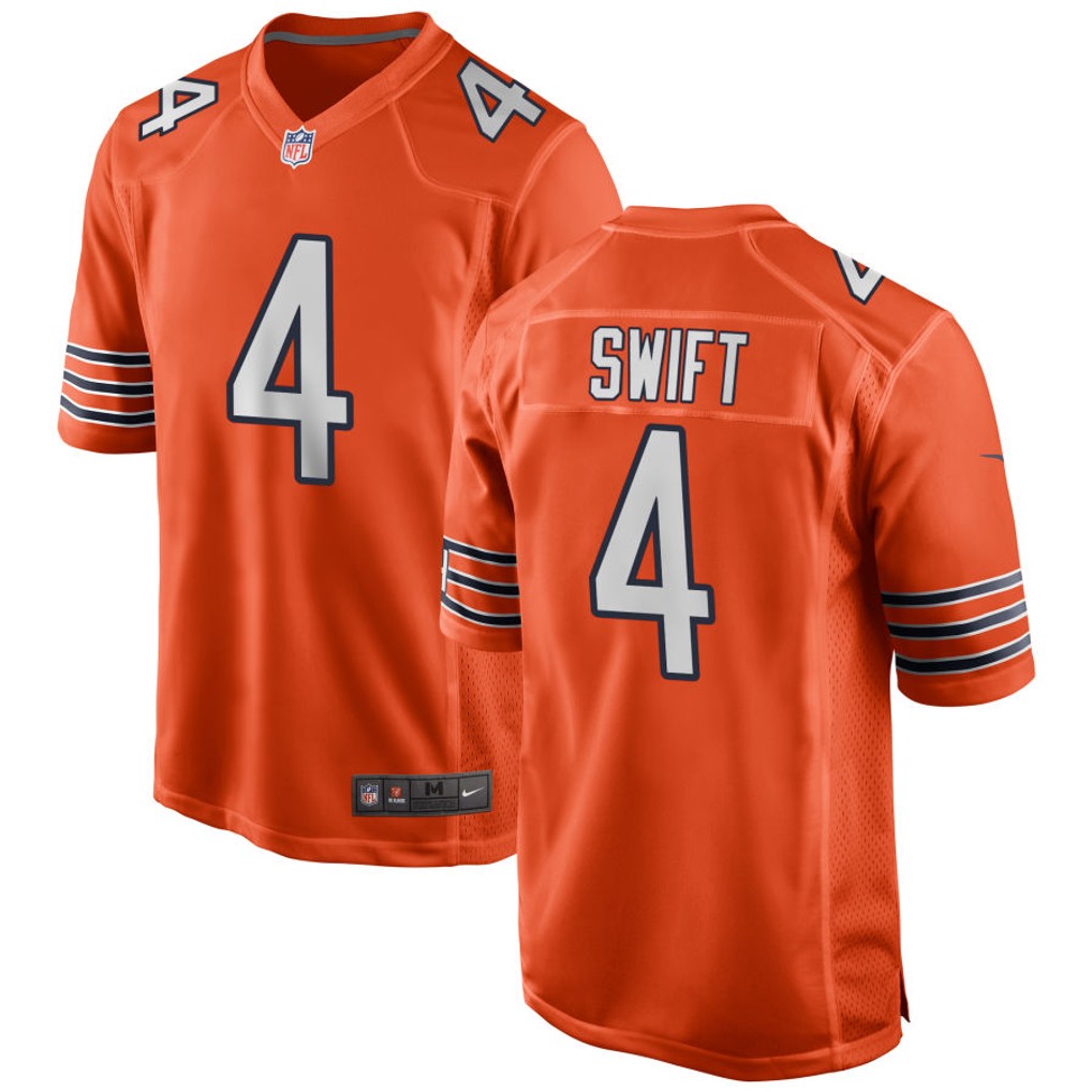 D'Andre Swift #4 Chicago Bears Football Jersey - Orange