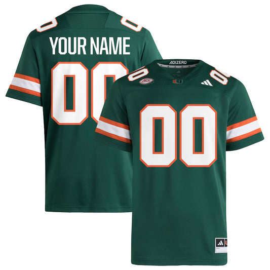 Miami Hurricanes Custom Alternate Premier Football Jersey - Green - NCAA