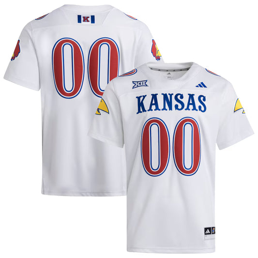 #00 Kansas Jayhawks Premier Strategy Jersey - White - NCAA