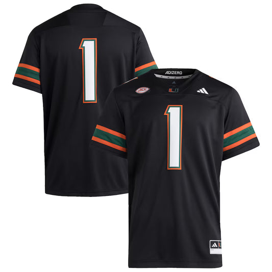#1 Miami Hurricanes Premier Jersey - Black - NCAA