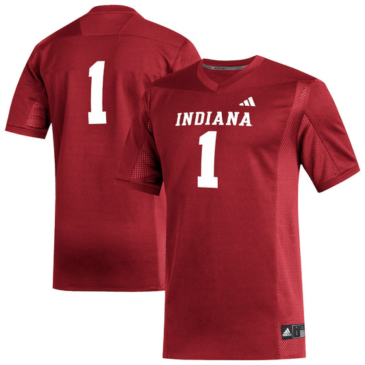 #1 Indiana Hoosiers adidas Football Jersey - Crimson - NCAA