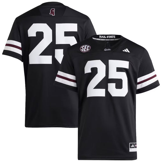 #25 Mississippi State Bulldogs Premier Strategy Jersey - Black - NCAA
