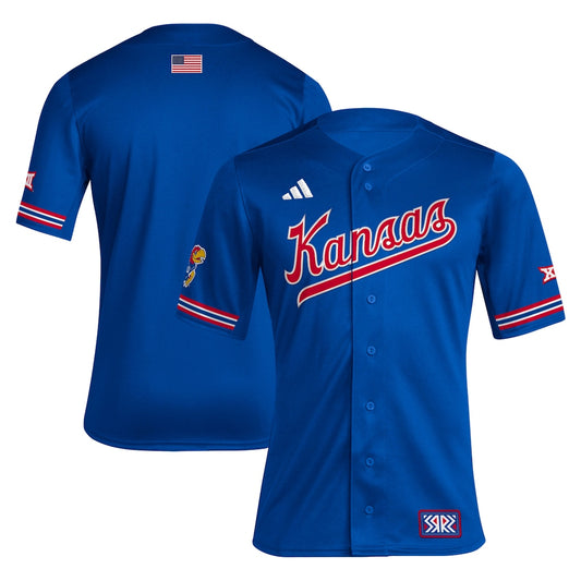 Kansas Jayhawks Reverse Retro Baseball Jersey - Royal - NCAA