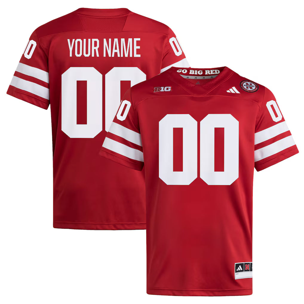 Nebraska Huskers Custom Home Premier Football Jersey - Scarlet - NCAA