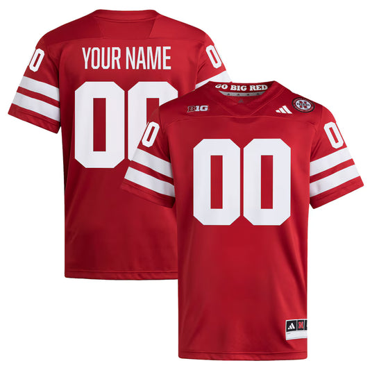 Nebraska Huskers Custom Home Premier Football Jersey - Scarlet - NCAA