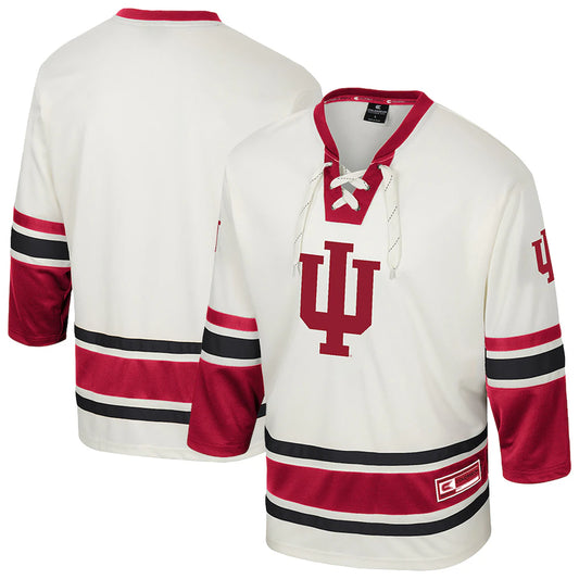 Indiana Hoosiers Colosseum Puck Proud Fashion Hockey Jersey - Cream - NCAA