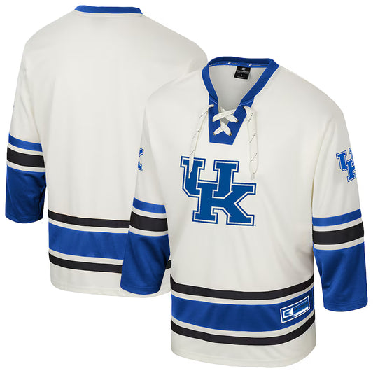 Kentucky Wildcats Colosseum Puck Proud Fashion Hockey Jersey - Cream - NCAA