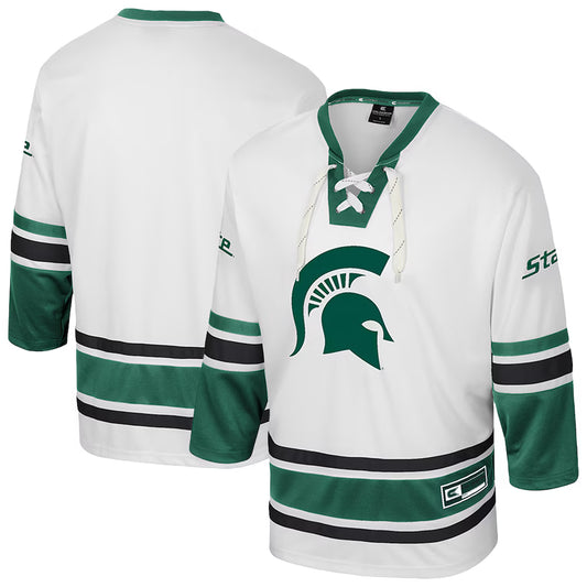 Michigan State Spartans Colosseum Puck Proud Fashion Hockey Jersey - Cream - NCAA