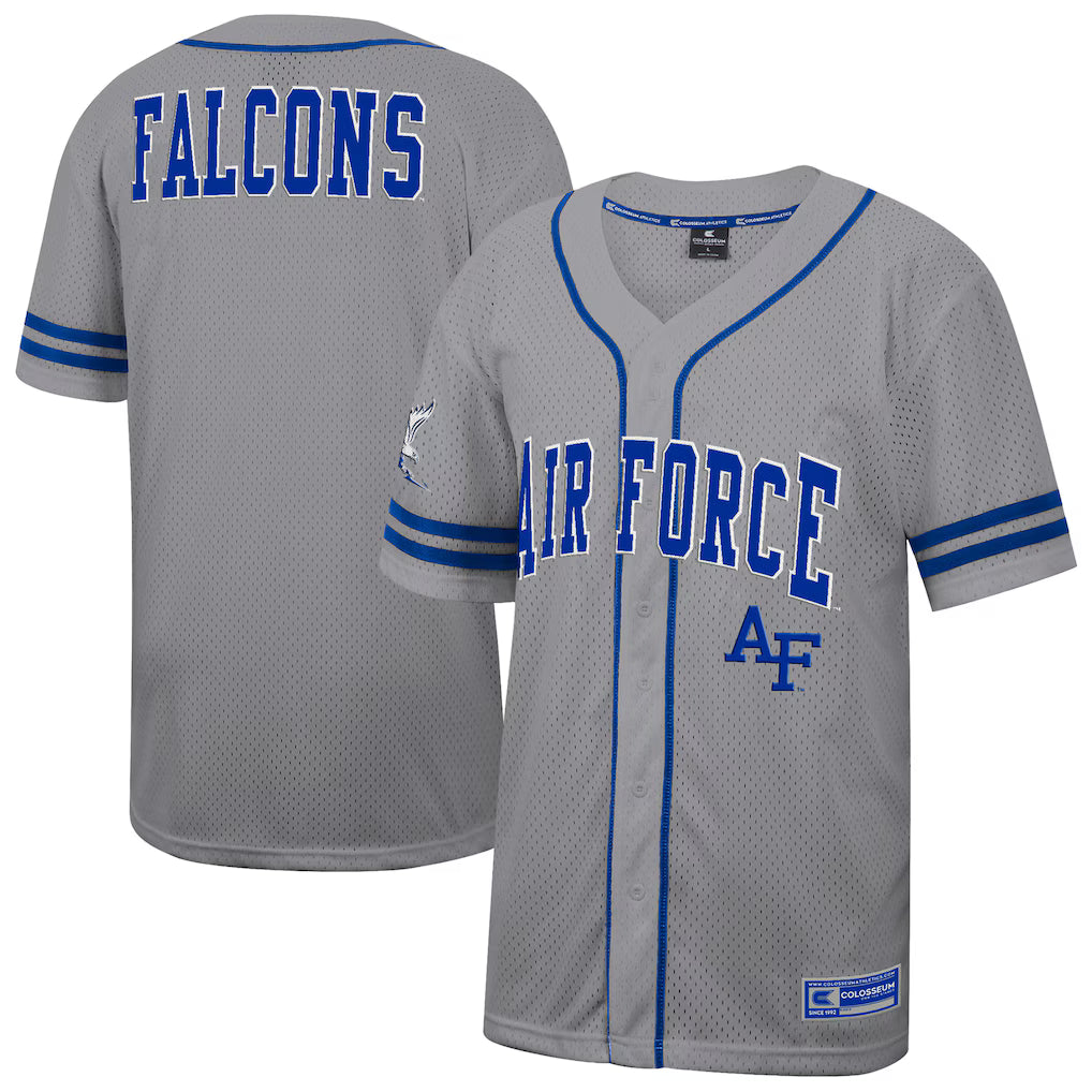 Air Force Falcons Colosseum Free Spirited Baseball Jersey - Gray - NCAA