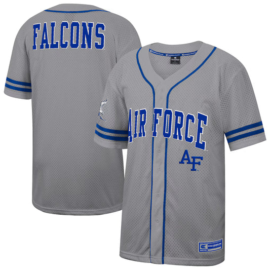 Air Force Falcons Colosseum Free Spirited Baseball Jersey - Gray - NCAA