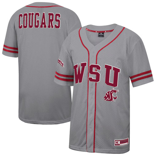 Washington State Cougars Colosseum Free Spirited Baseball Jersey - Gray -