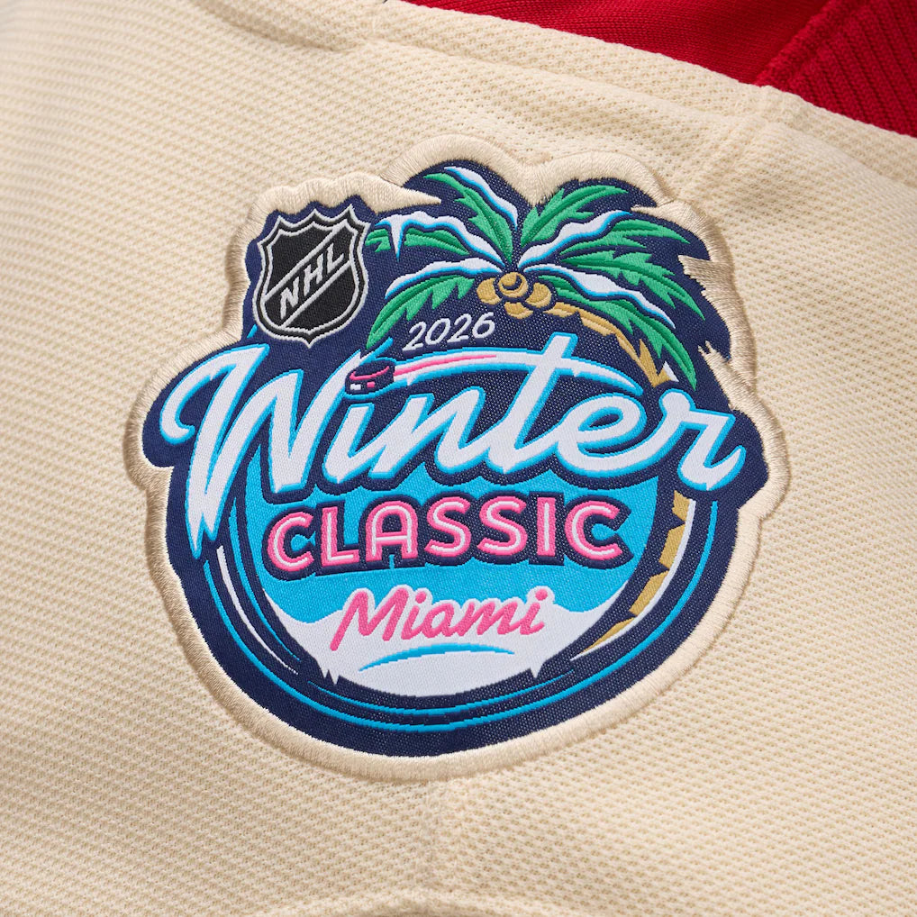 NHL Winter Classic Miami 2026 logo on a textured surface