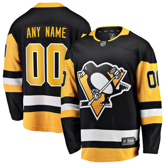 Pittsburgh Penguins Home Breakaway Custom Jersey - Black