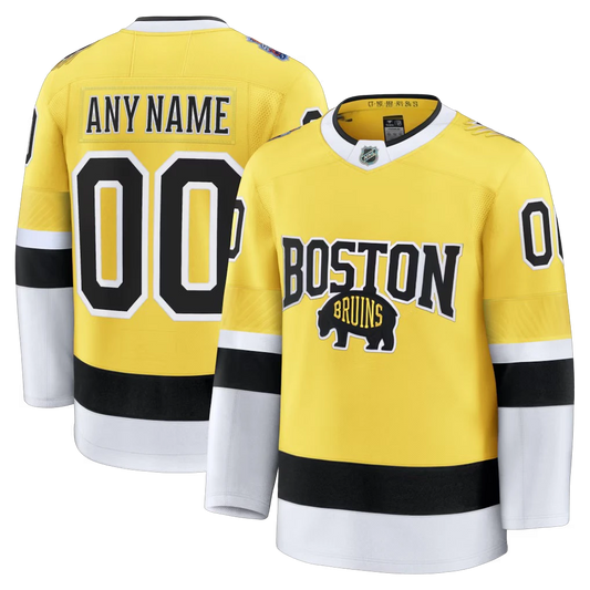 Boston Bruins 2026 Stadium Series Premium Custom Jersey in gold