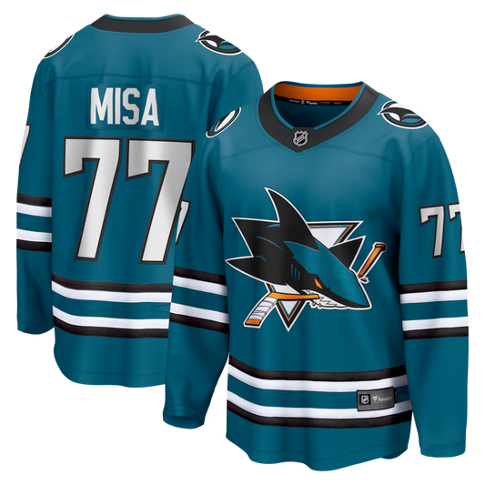 Michael Misa San Jose Sharks  Breakaway Jersey - Teal