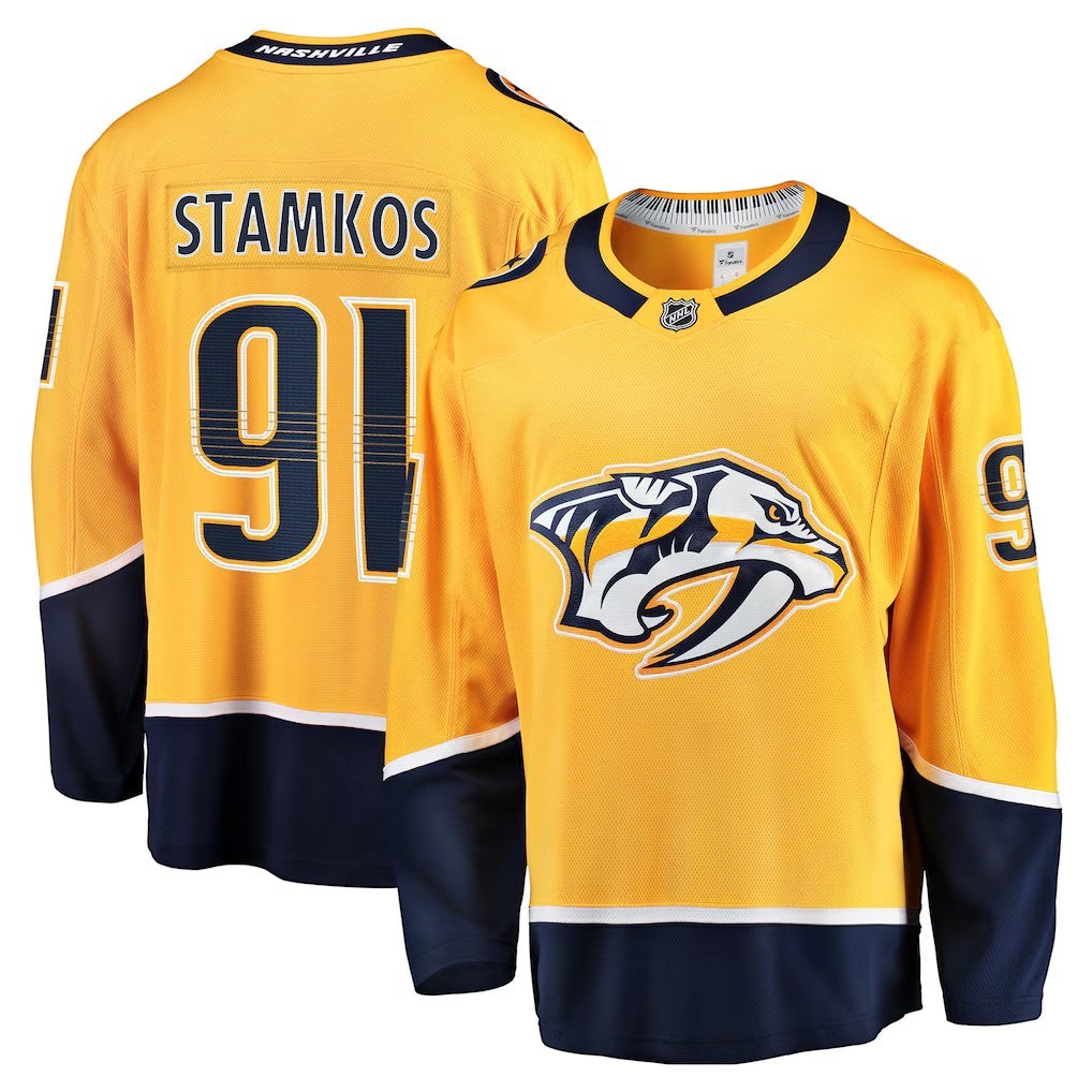 Steven Stamkos Nashville Predators Home Premier Breakaway Player Jersey in gold