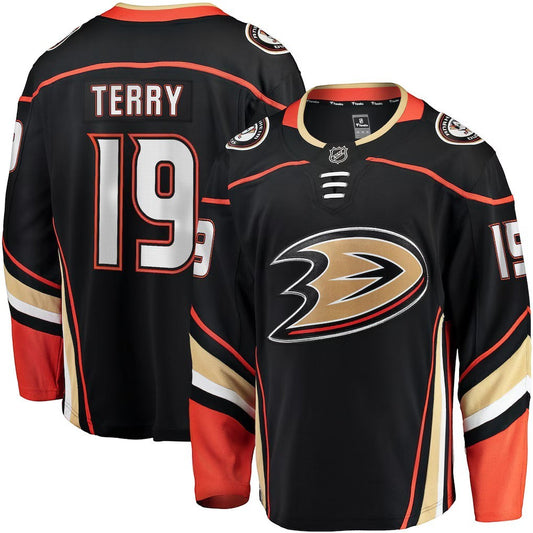 Troy Terry Anaheim Ducks Home Team Breakaway Player Jersey in black