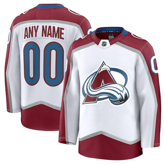 Colorado Avalanche away custom premium white hockey jersey