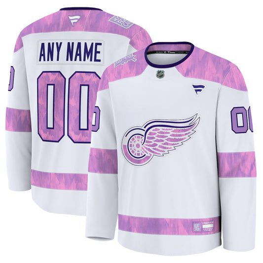 Detroit Red Wings 2026 Hockey Fights Cancer Custom Practice Jersey - White