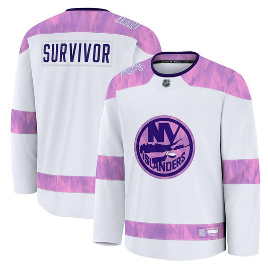 New York Islanders Hockey Fights Cancer Practice Jersey in white