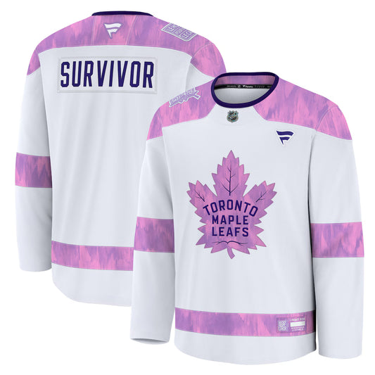 Toronto Maple Leafs Fanatics Hockey Fights Cancer Practice Jersey - White