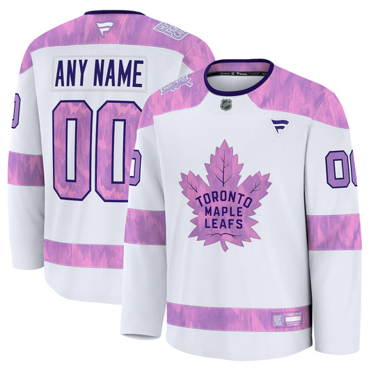 Toronto Maple Leafs Hockey Fights Cancer Custom Practice Jersey - White
