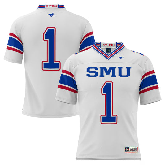 #1 SMU Mustangs GameDay Greats Endzone Football Jersey - White -