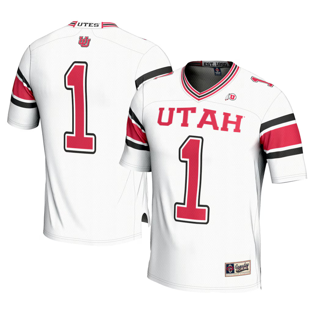 #1 Utah Utes GameDay Greats Football Jersey - Cardinal -