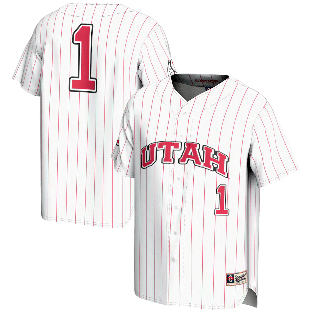 #1 Utah Utes GameDay Greats Lightweight Baseball Fashion Jersey - White -