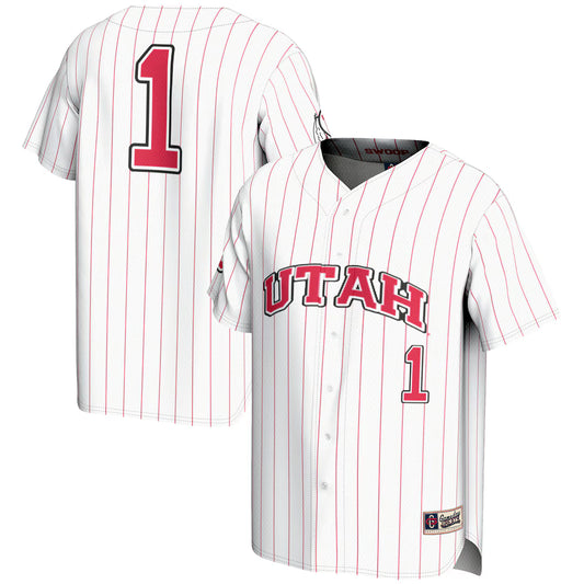 #1 Utah Utes GameDay Greats Lightweight Baseball Fashion Jersey - White -