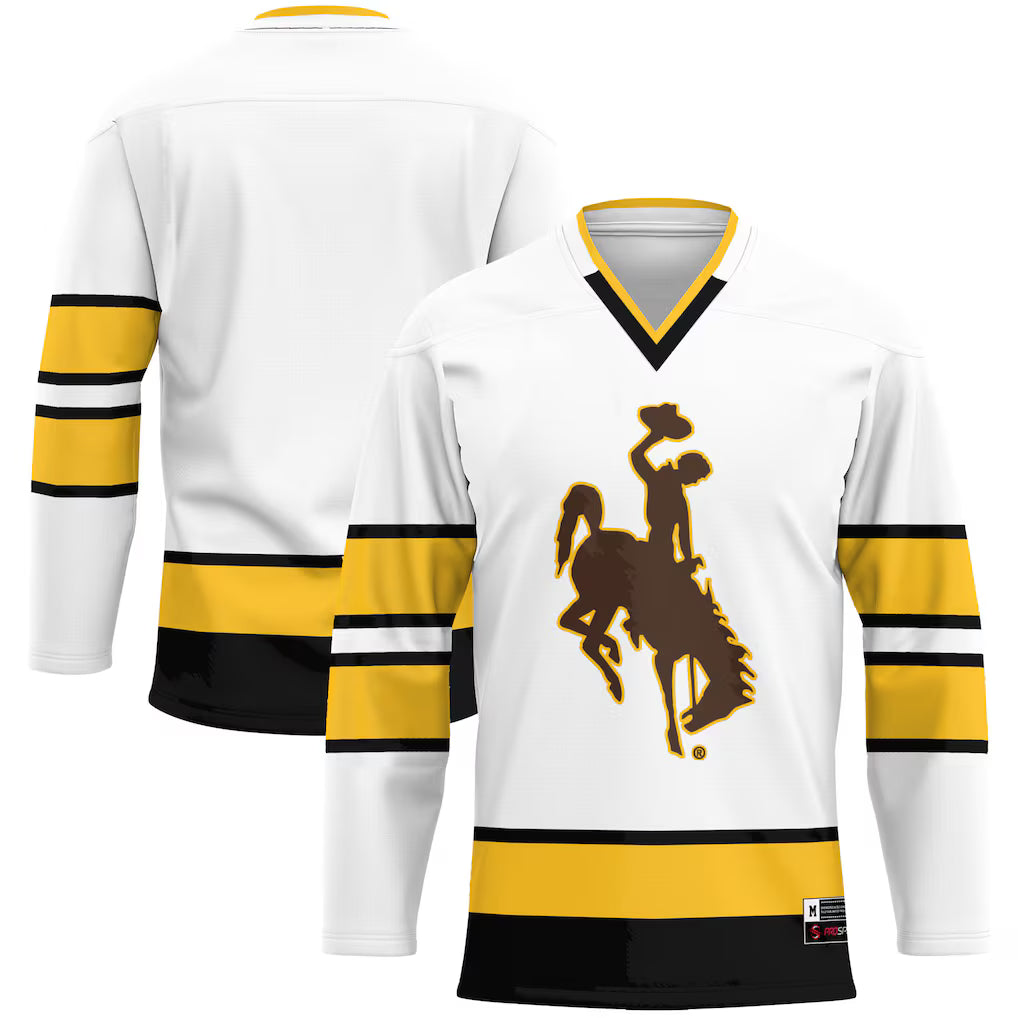 Wyoming Cowboys GameDay Greats Hockey Jersey - White -