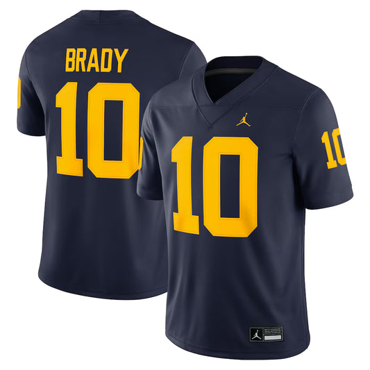 Tom Brady Michigan Wolverines Jordan Brand Game Jersey - Navy - NCAA