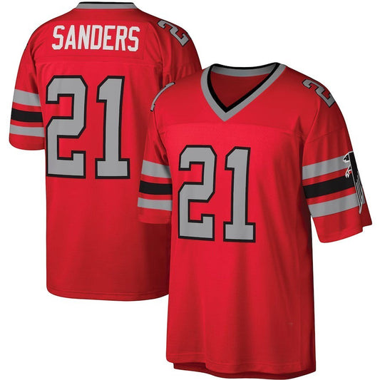 Deion Sanders Atlanta Falcons red replica football jersey