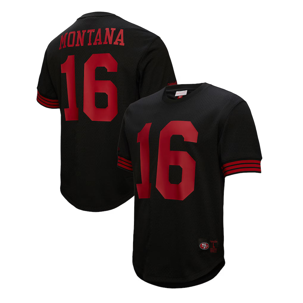Joe Montana #16 San Francisco 49ers Black Football Fan Jersey