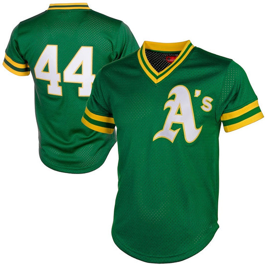 Reggie Jackson Athletics green mesh batting practice jersey